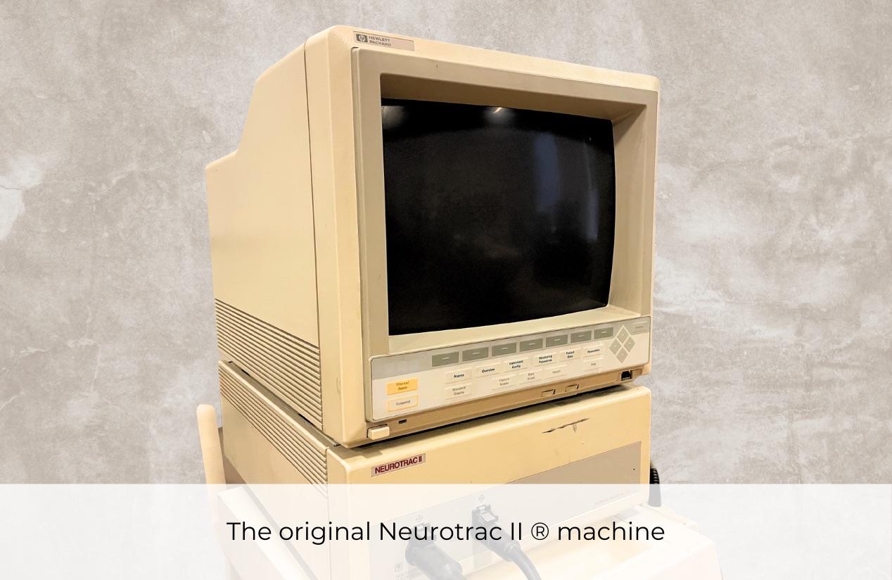 moberg analytics timeline: the original neurotrac II machine