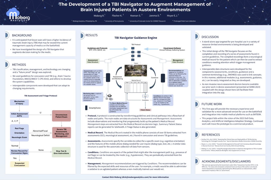 Moberg Analytics Research & Publications: The Development of a TBI Navigator to Augment Management of Brain Injured Patients in Austere Environments