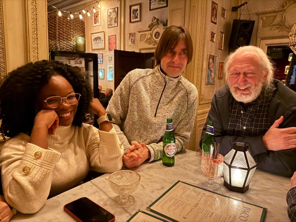 Love Ilochonwu (SOPRANI PhD student), Peter Smielewski, and Dick Moberg inside Paco Caio.